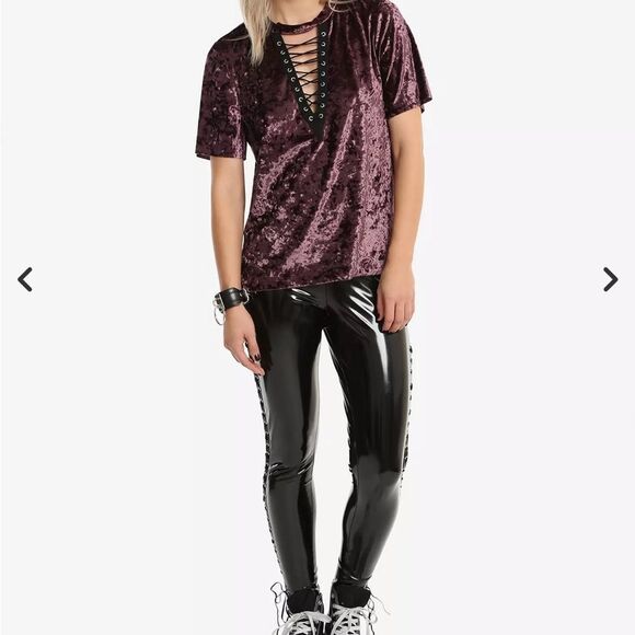 Dark Purple Whimsygoth Velvet Lace-Up V-neck Cut Out Micro Mini Dress - Picture 3 of 11